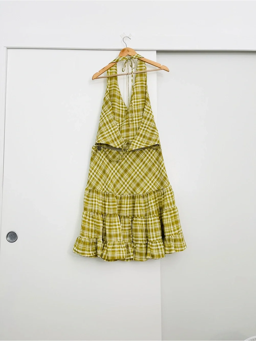 NWOT Free People Traymore Plaid Matching Set Skirt + Halter Top Size Medium